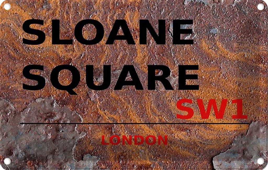 [LA-114390-1812] Blechschild 12x18 cm Sloane Square SW1 Abenteuer Reisen England Urlaub
