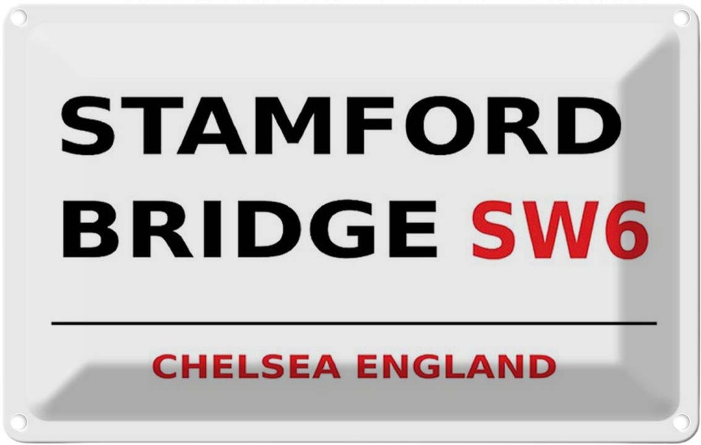 [LA-114391-1812] Blechschild 12x18 cm England Stamford Bridge SW6 Abenteuer Reisen Urlaub