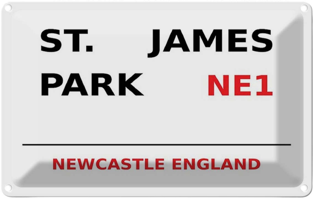 [LA-114393-1812] Blechschild 12x18 cm Newcastle St. James Park NE1 Abenteuer Reisen England Urlaub