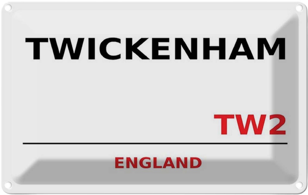 [LA-114406-1812] Blechschild 12x18 cm Twickenham TW2 Abenteuer Reisen Straße Stadt Urlaub