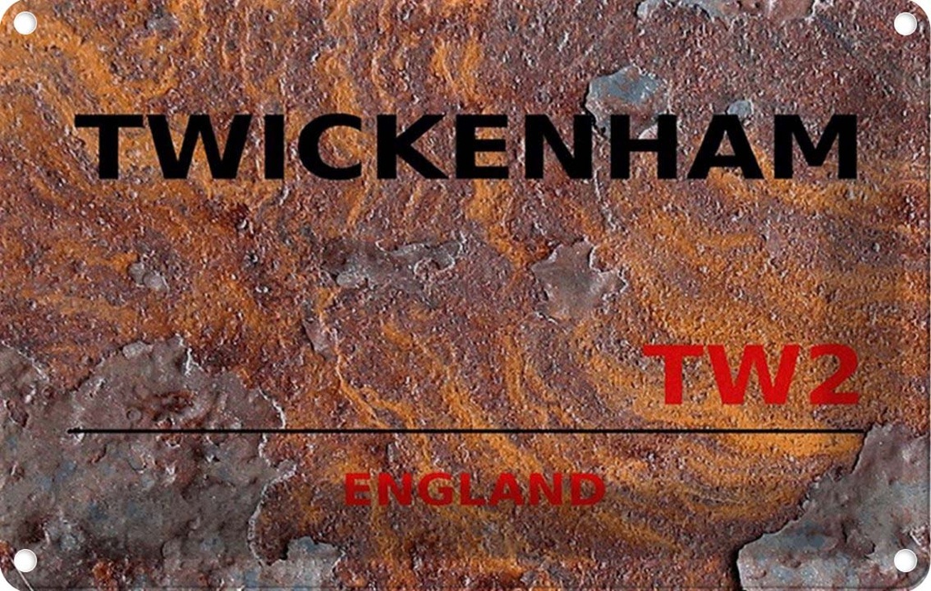 [LA-114407-1812] Blechschild 12x18 cm Twickenham TW2 Abenteuer Reisen Straße Stadt Urlaub