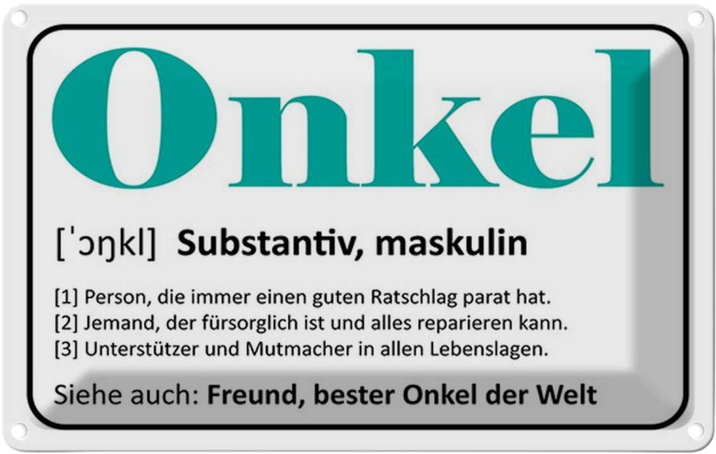 [LA-114449-1812] Blechschild 12x18 cm Onkel Freund bester Welt Familie Freunde