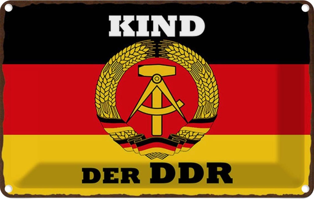 [LA-114481-1812] Blechschild 12x18 cm Kind der DDR Deutschland