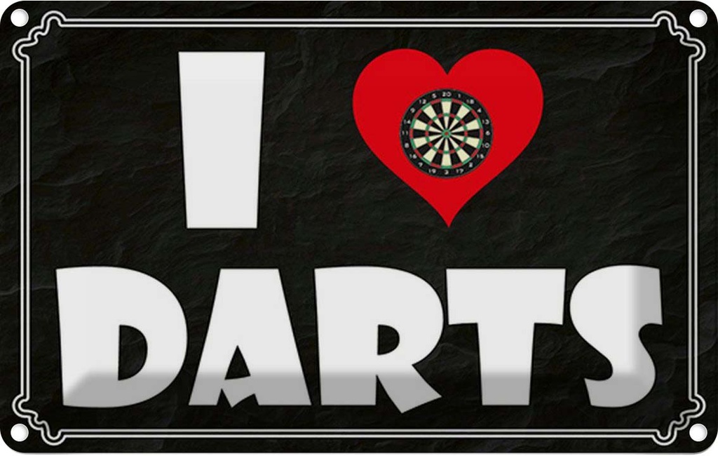 [LA-114484-1812] Blechschild 12x18 cm i Love Darts Sport Hobby