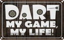 Blechschild 12x18 cm DART my Game life Sport Hobby Spruch Zitat