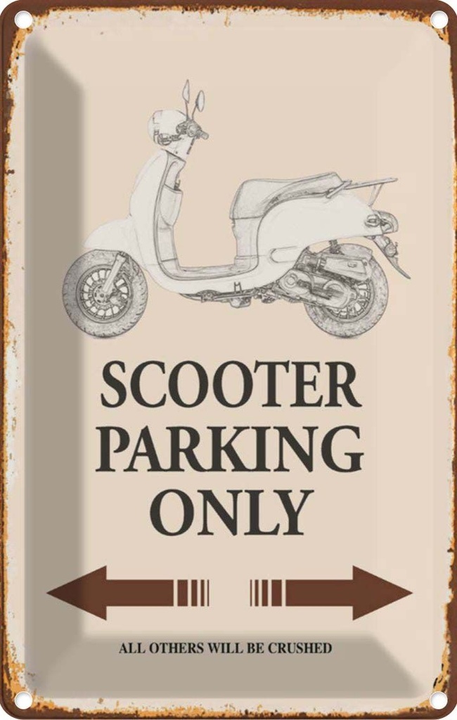 [LA-114522-1812] Blechschild 18x12 cm Scooter Parking only all others Parkplatzschild
