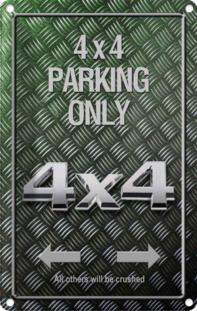 [LA-114524-1812] Blechschild 18x12 cm 4x4 Parking only all others Parkplatzschild