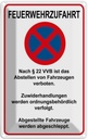 Blechschild 18x12 cm Feuerwehrzufahrt nach §22VVB   Straßenschild Warnschild Hinweisschild Sicherheit Vorsicht