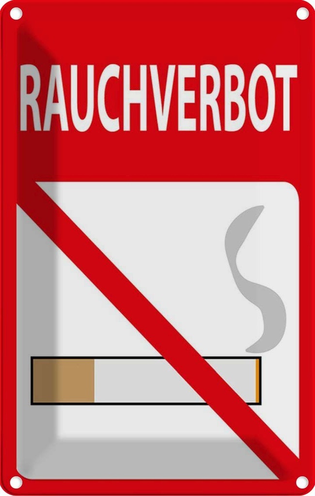 [LA-114539-1812] Blechschild 18x12 cm Rauchverbot Dekoration