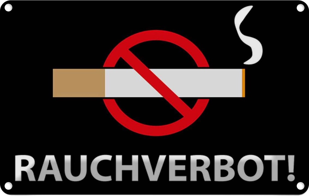 [LA-114541-1812] Blechschild 12x18 cm Rauchverbot Dekoration