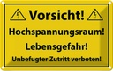 Blechschild 12x18 cm Vorsicht Hochspannungsraum Warnschild Hinweisschild Sicherheit