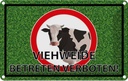 Blechschild 12x18 cm Viehweide Betreten verboten Warnschild Hinweisschild Sicherheit Vorsicht