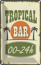 Blechschild 18x12 cm Alkohol Tiki Club Bar 00 - 24 h Essen Trinken