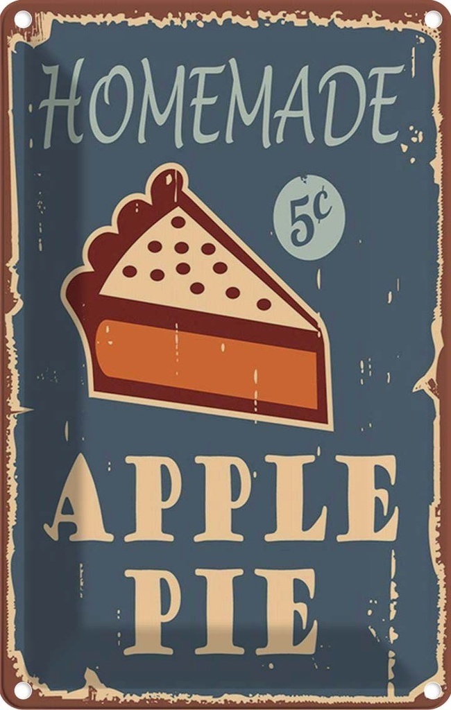 [LA-114581-1812] Blechschild 18x12 cm Kuchen Homemade Apple Pie Apfelkuchen Küche Kochen Essen