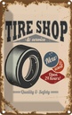 Blechschild 18x12 cm Tire Shop Reifen Service Auto Garage Werkstatt