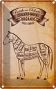 Blechschild 18x12 cm Pferd Horse cuts Organic Metzgerei Tier Haustier