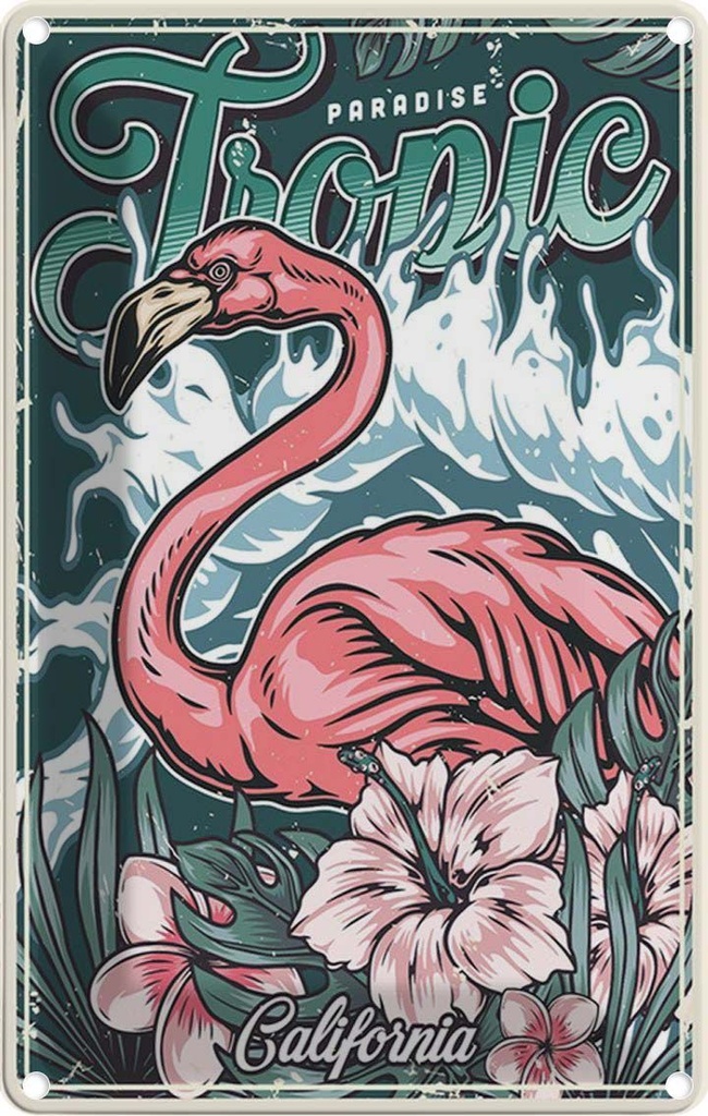 [LA-114625-1812] Blechschild 18x12 cm Tropic Paradise California Amerika USA