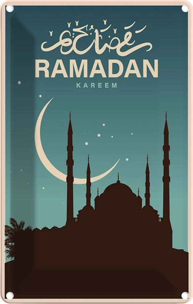 [LA-114636-1812] Blechschild 18x12 cm Ramadan Kareem Geburtstag Feiern Party