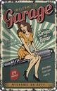 Blechschild 18x12 cm Pinup welcome Garage 24 service Pin Up