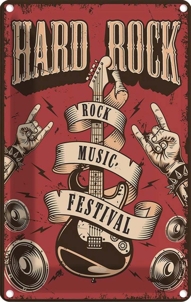 [LA-114678-1812] Blechschild 18x12 cm hard Rock Music festival Geburtstag Feiern Party