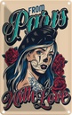 Blechschild 18x12 cm Pinup Tattoo from Paris with love Pin Up