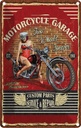 Blechschild 18x12 cm Pinup Motorcycle Garage Vintage Pin Up