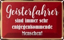 Blechschild 20x30 cm Geisterfahrer sind Menschen Dekoration Spruch Zitat