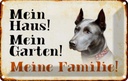 Blechschild 20x30 cm Hund Dobermann mein Haus Garten Familie Tier Haustier