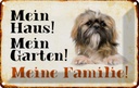 Blechschild 20x30 cm Hund Pekinese mein Haus Garten Familie Tier Haustier