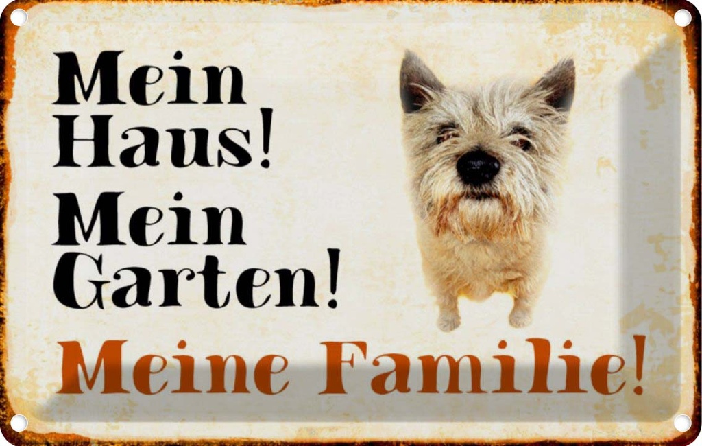 [LA-112982-2030] Blechschild 20x30 cm Hund Yorkshire mein Haus Garten Familie Tier Haustier