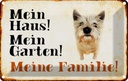 Blechschild 20x30 cm Hund Yorkshire mein Haus Garten Familie Tier Haustier