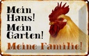 Blechschild 20x30 cm Tiere Huhn mein Haus Garten Familie Tier Haustier