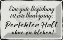 Blechschild 20x30 cm gute Beziehung wie Haarspray Dekoration Spruch Zitat