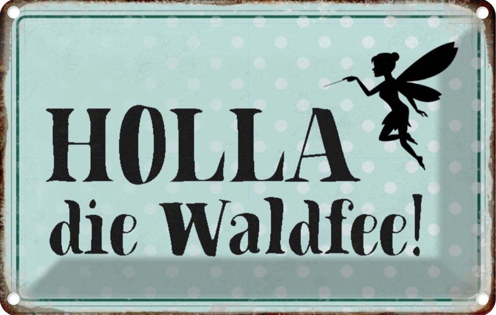 [LA-113116-2030] Blechschild 20x30 cm Holla die Waldfee Spruch Zitat