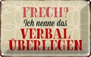 Blechschild 20x30 cm frech nenn das verbal überlegen Spruch Zitat