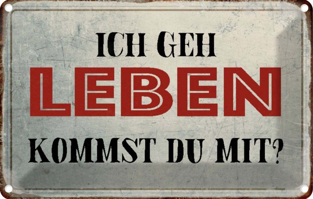 [LA-113123-2030] Blechschild 20x30 cm geh leben kommst du mit Dekoration Spruch Zitat