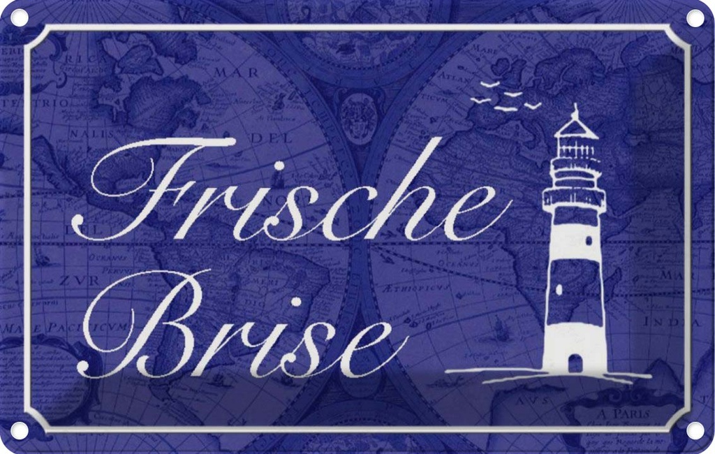 [LA-113135-2030] Blechschild 20x30 cm Frische Brise Meer Leuchtturm Witz Humor Lustig Spaß Dekoration