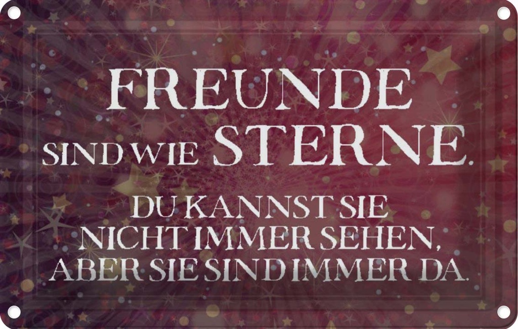 [LA-113220-2030] Blechschild 20x30 cm Freunde sind wie Sterne Spruch Zitat