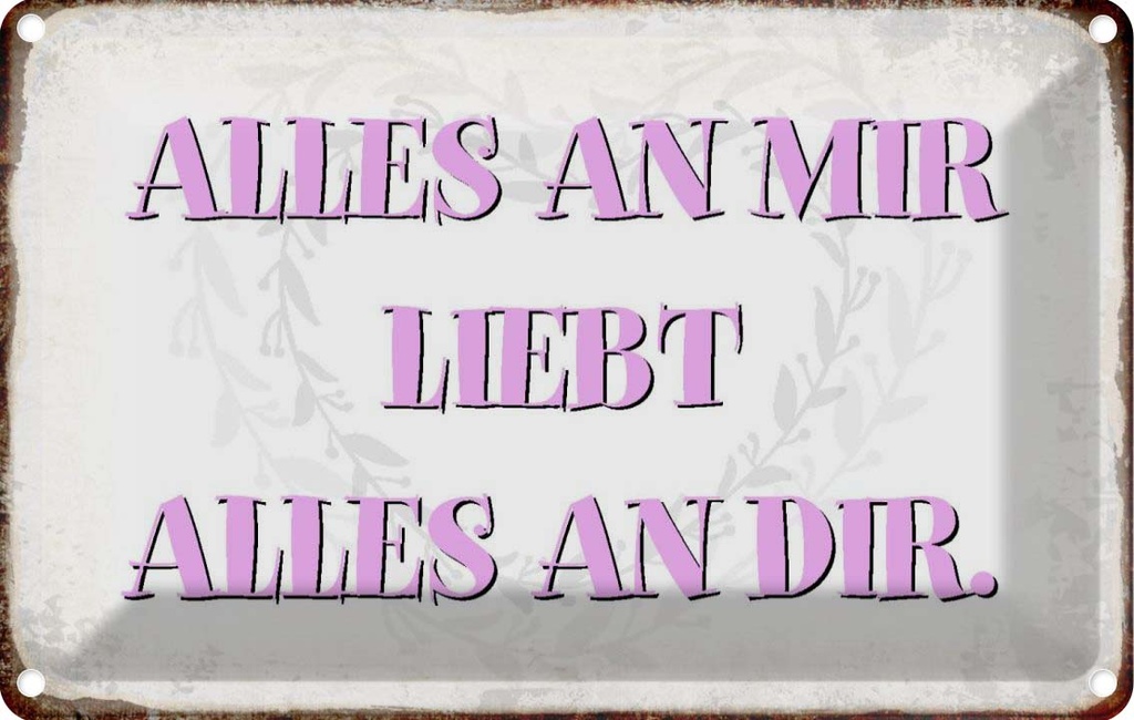 [LA-113363-2030] Blechschild 20x30 cm alles an mir liebt dir Spruch Zitat