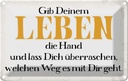 Blechschild 20x30 cm gib deinem Leben die Hand Spruch Zitat
