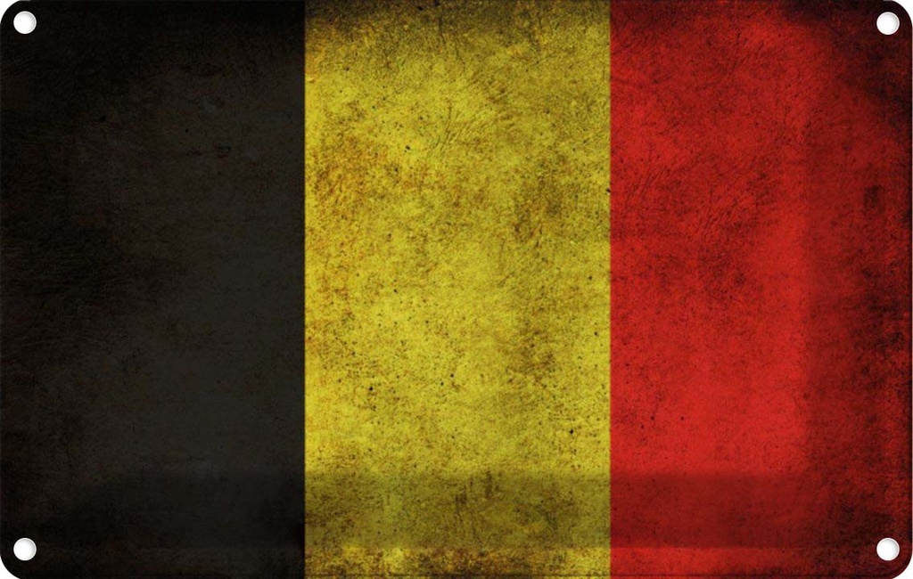 [LA-113521-2030] Blechschild 20x30 cm Belgien Fahne Flagge Wappen