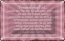 Blechschild 20x30 cm Freundschaft ist wenn Herze Dekoration Spruch Zitat