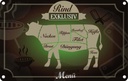 Blechschild 20x30 cm Fleisch Schnitte Rind exklusiv Menü Essen Trinken