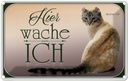 Blechschild 20x30 cm Katze American Curl hier wache ich Tier Haustier