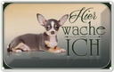 Blechschild 20x30 cm Hund Welsh Corgi hier wache ich Tier Haustier