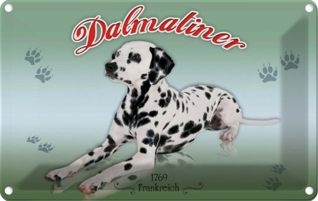 [LA-113761-2030] Blechschild 20x30 cm Hund Dalmatiner 1769 Frankreich Tier Haustier