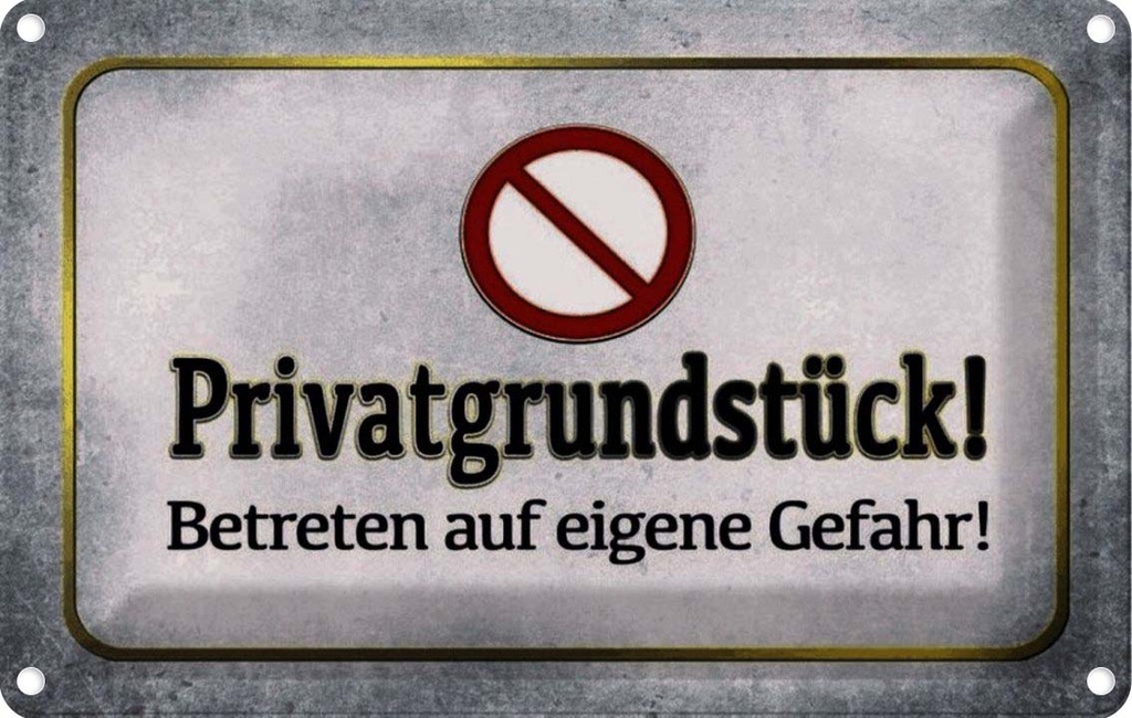 [LA-113907-2030] Blechschild 20x30 cm Privatgrundstück! Gefahr Warnschild Hinweisschild Sicherheit Vorsicht