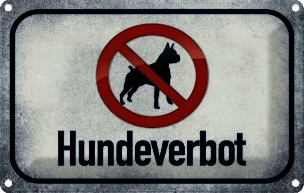 [LA-113920-2030] Blechschild 20x30 cm Hund Hundeverbot Tier Haustier