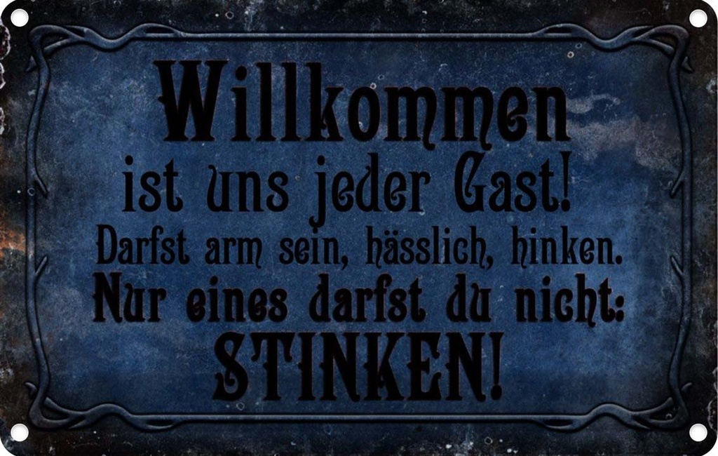 [LA-113949-2030] Blechschild 20x30 cm Willkommen ist uns jeder Gast Dekoration