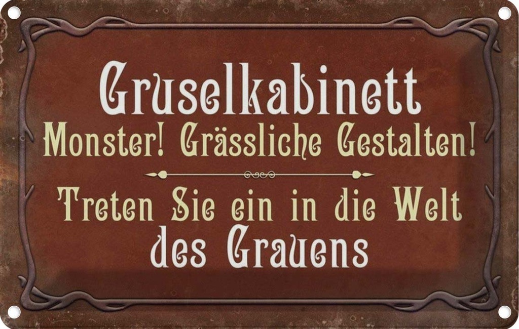 [LA-113954-2030] Blechschild 20x30 cm Gruselkabinett Treten Sie ein Dekoration Spruch Zitat